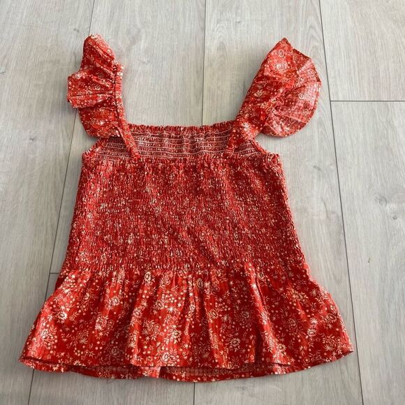 Madewell Lucie Smocked Peplum Top in Piazza Floral Size 2 - Picture 4 of 8